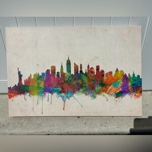 NYC skyline by Trademark Fine Art (Canvas Wall Art) Approximately 24x16in